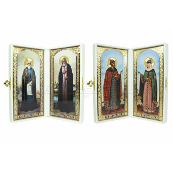 Складень эко-кожа, лики в ассорт. 19,5*10,5см.(уп.1шт.) 