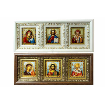 Триптих  в багете со стразами горизонтальный, 21*48см (уп.1шт.)