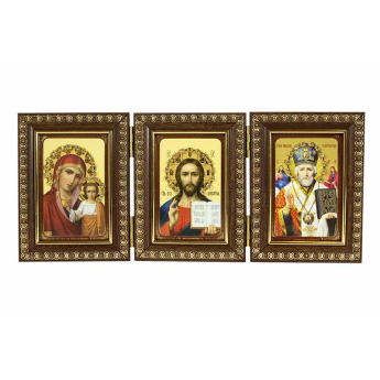 Складень Тройной бархат со стразами 6*8см.(уп.1шт.) 