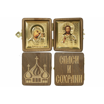 Складень в ризе дерево, 7,5*8,5см.(уп.1шт.) 