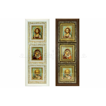 Триптих  в багете со стразами вертикальный, 19*54см (уп.1шт.)