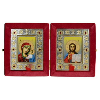 Венчальный складень бархат со стразами (13*15,5 см)