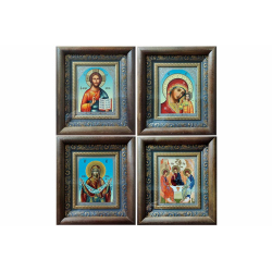 Икона в коричневом багете и корич.киоте, в ассорт. (19*21см)