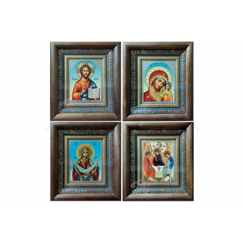 Икона в коричневом багете и корич.киоте, в ассорт. (19*21см)